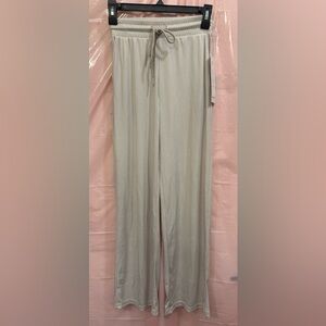 Women's Love Poem Beige Ribbed Wide Leg Pants S